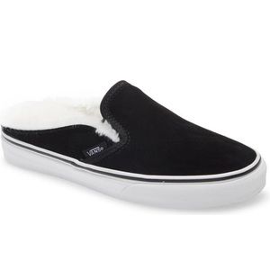 Faux fur slip on Vans NWT